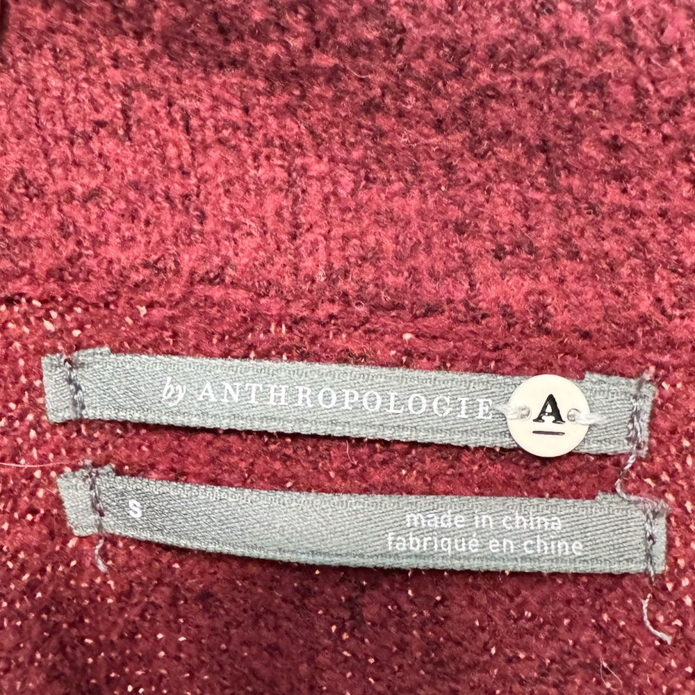 Anthropologie Burgundy V-Neck Sweater - Picture 6 of 8